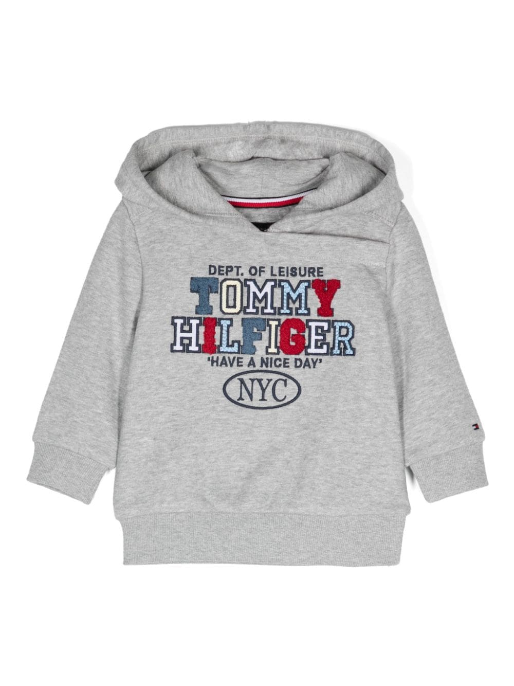 Felpa con cappuccio per neonato Tommy Hilfiger grigio con trama jersey - Rubino Kids