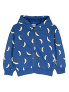 Felpa con cappuccio stampa luna per bambino Bobo Choses blu con due tasche laterali inserite - Rubino Kids