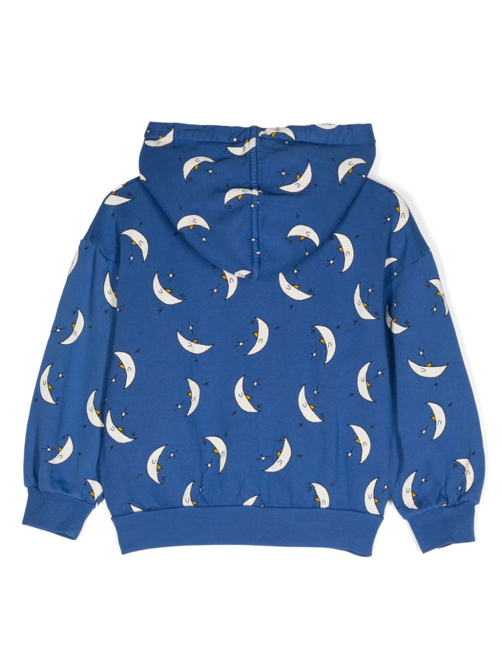 Felpa con cappuccio stampa luna per bambino Bobo Choses blu con due tasche laterali inserite - Rubino Kids