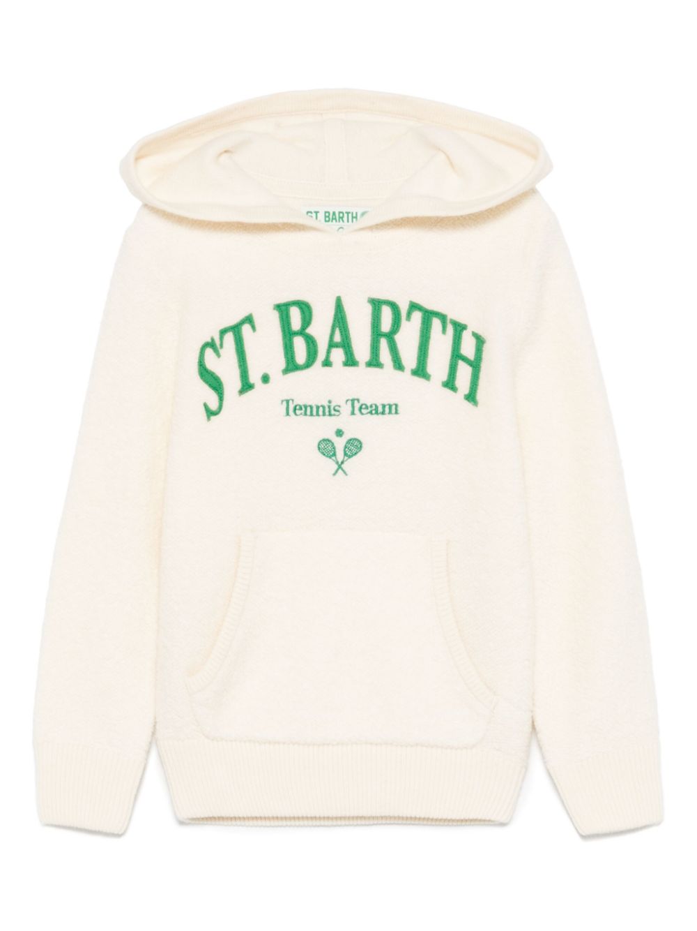 Felpa con cappuccio Wook per bambina MC2 Saint Barth Kids bianco con logo sul petto - Rubino Kids