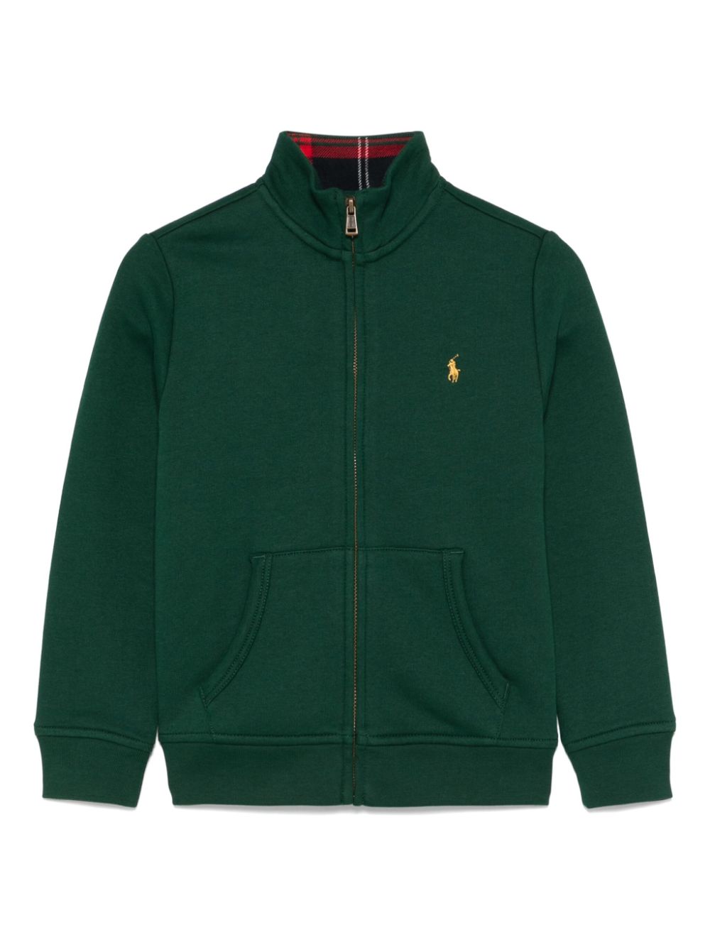 Felpa con cerniera per bambino Ralph Lauren Kids verde con collo alto - Rubino Kids