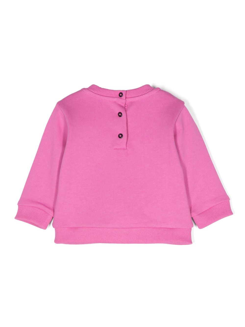 Felpa con logo goffrato per neonata Balmain Kids rosa con trama jersey - Rubino Kids