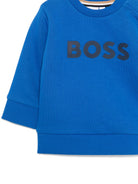 Felpa con logo - nastro per neonato BOSS Kidswear blu con orlo elasticizzato - Rubino Kids