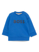 Felpa con logo - nastro per neonato BOSS Kidswear blu con orlo elasticizzato - Rubino Kids