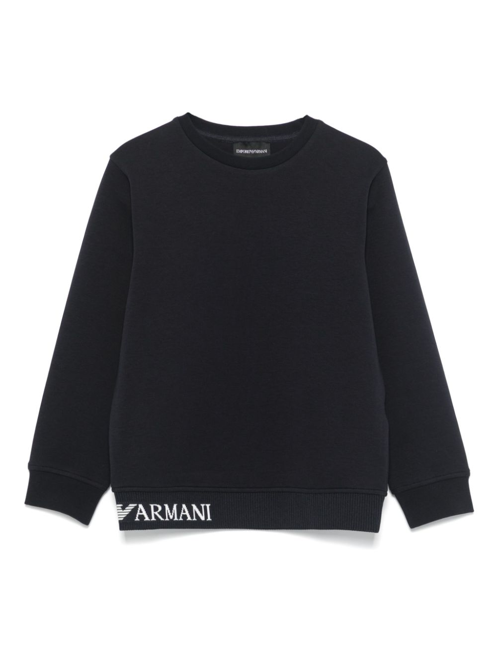 Felpa con logo per bambino Emporio Armani Kids blu con orlo dritto - Rubino Kids