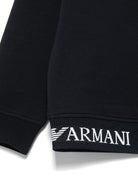 Felpa con logo per bambino Emporio Armani Kids blu con orlo dritto - Rubino Kids