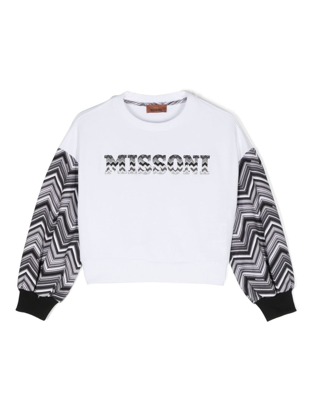 Felpa con ricamo per bambina Missoni Kids bianco con girocollo - Rubino Kids