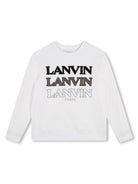 Felpa con ricamo per bambino Lanvin Enfant bianco con trama effetto lana - Rubino Kids