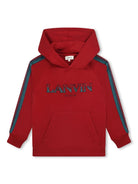 Felpa con ricamo per bambino Lanvin Enfant rosso con cappuccio ampio - Rubino Kids