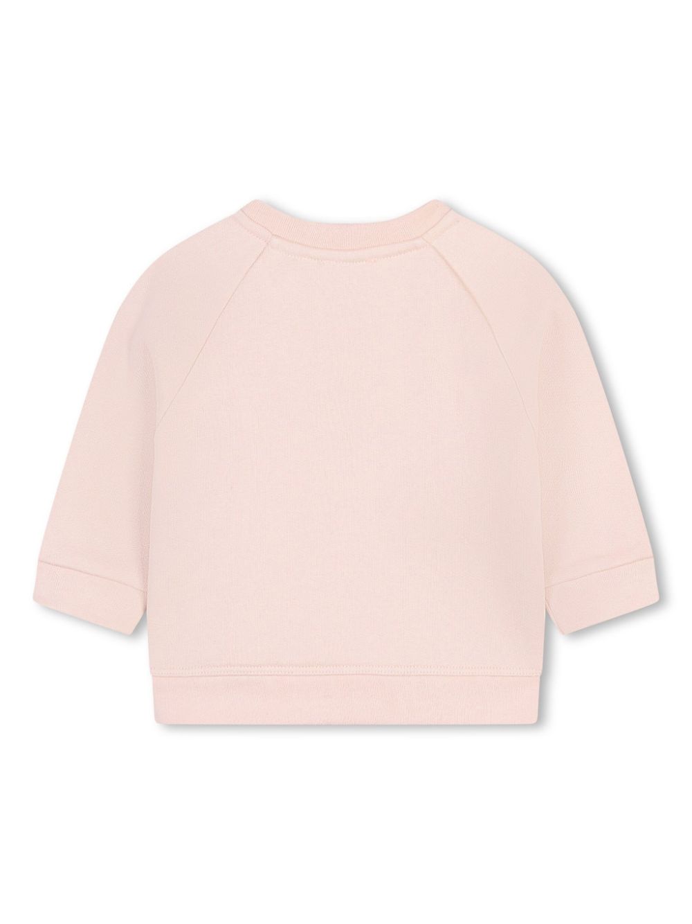 Felpa con ricamo per neonata Chloé Kids rosa con scollo rotondo - Rubino Kids