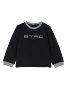 Felpa con ricamo per neonato ETRO KIDS blu con logo sul petto - Rubino Kids