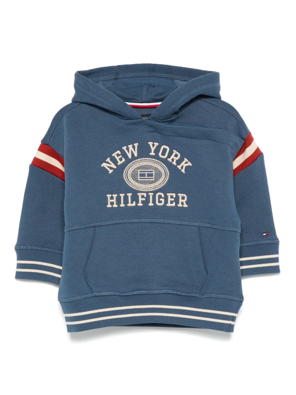 Felpa con ricamo per neonato Tommy Hilfiger Junior blu con cappuccio - Rubino Kids