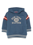 Felpa con ricamo per neonato Tommy Hilfiger Junior blu con cappuccio - Rubino Kids