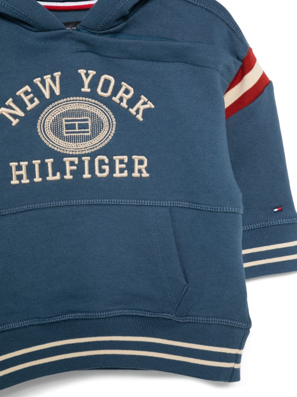 Felpa con ricamo per neonato Tommy Hilfiger Junior blu con cappuccio - Rubino Kids