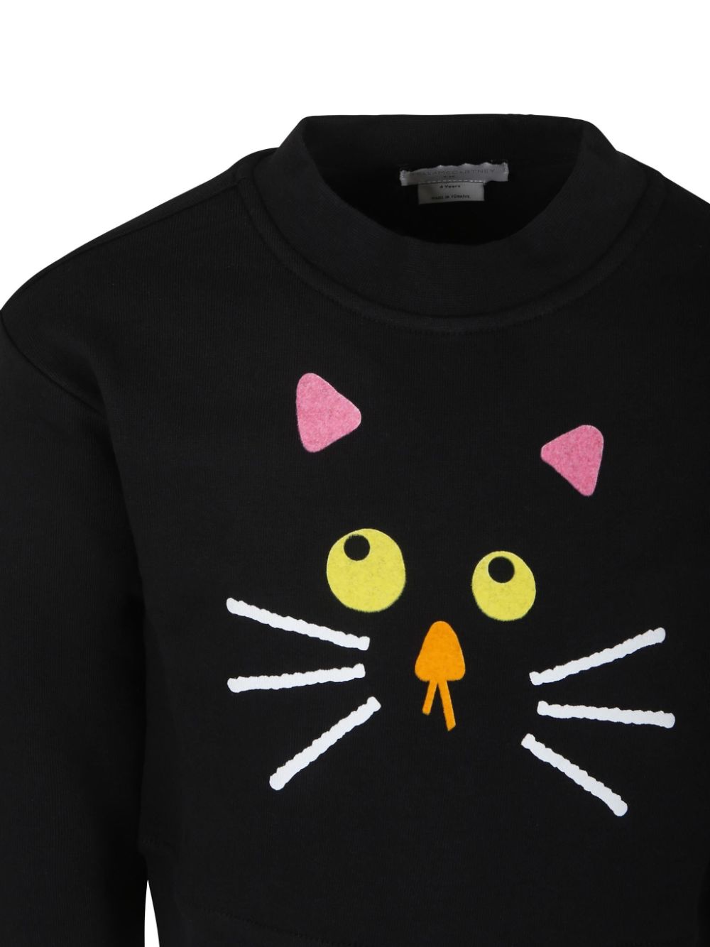 Felpa con stampa grafica per bambina Stella McCartney Kids nero con girocollo - Rubino Kids