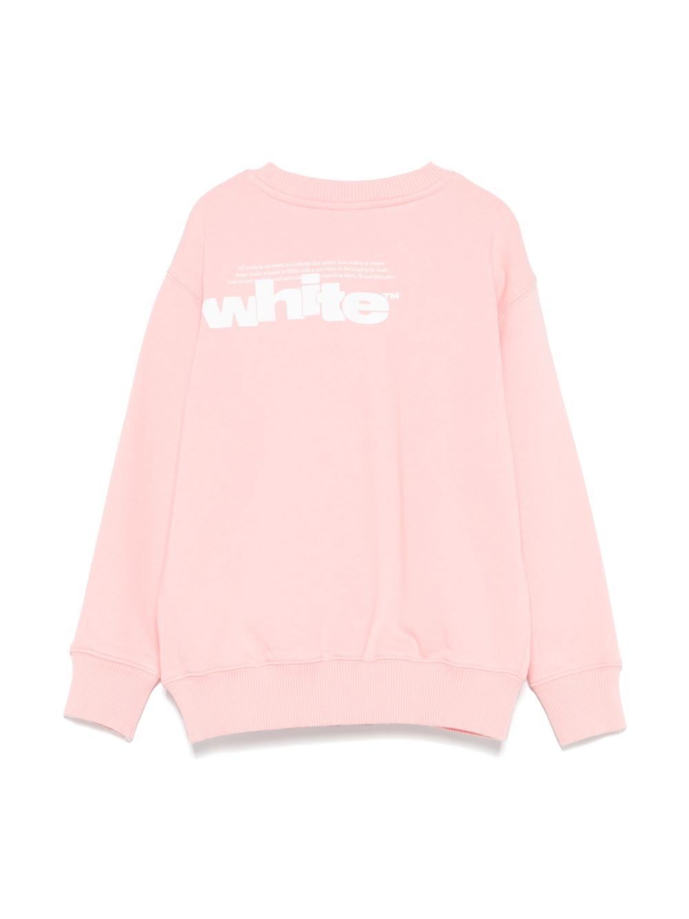 Felpa con stampa logo per bambina Off - White Kids rosa con polsini a coste - Rubino Kids