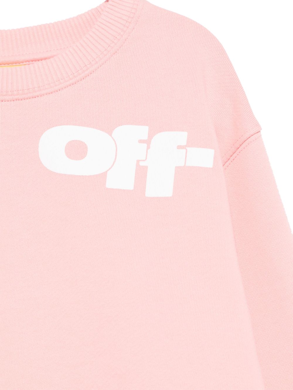 Felpa con stampa logo per bambina Off - White Kids rosa con polsini a coste - Rubino Kids