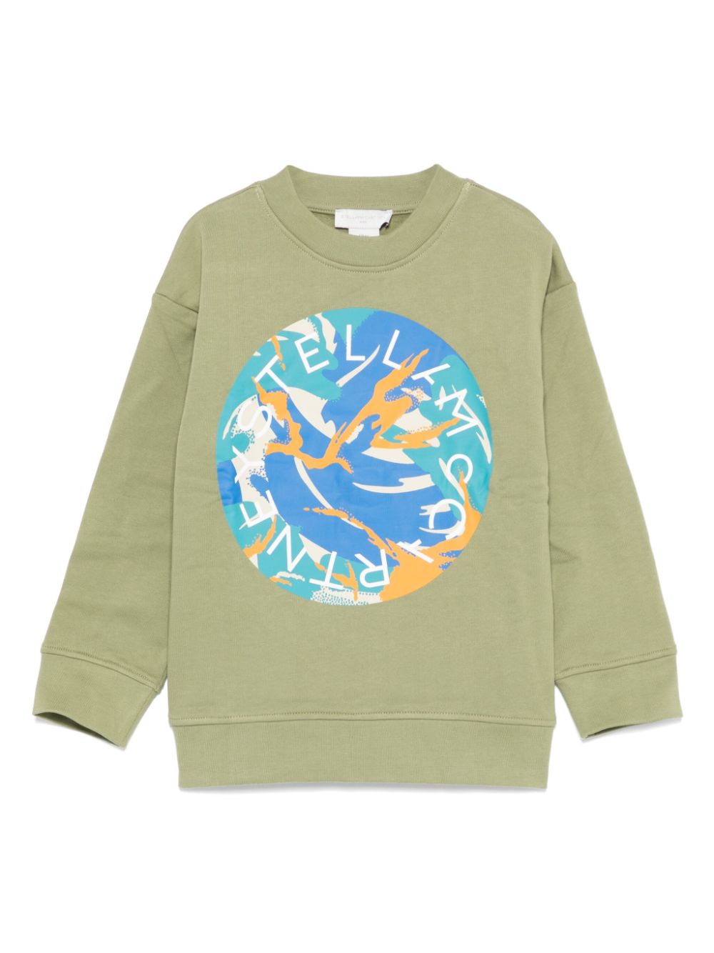 Felpa con stampa logo per bambino Stella McCartney Kids verde con girocollo - Rubino Kids