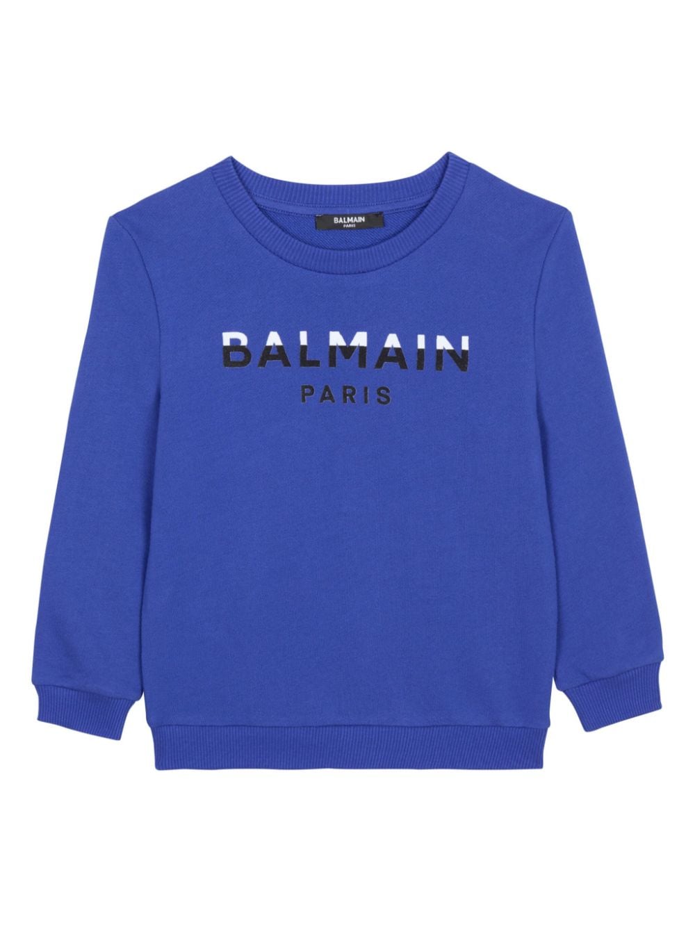 Felpa con stampa per bambino Balmain Kids blu con girocollo - Rubino Kids