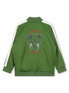 Felpa con stampa per bambino Kenzo Kids verde con colletto alla coreana - Rubino Kids