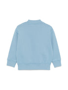 Felpa con stampa per bambino Palm Angels Kids azzurro con spalle scese - Rubino Kids