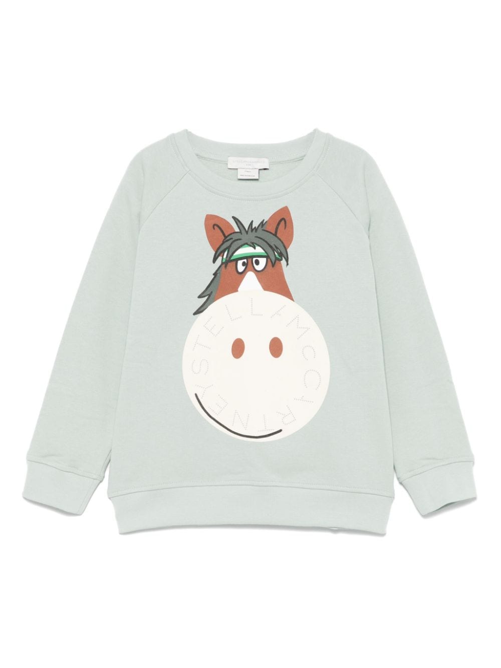 Felpa con stampa per bambino Stella McCartney Kids verde con orlo dritto - Rubino Kids