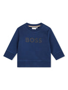 Felpa con stampa per neonato BOSS Kidswear blu con trama jersey - Rubino Kids