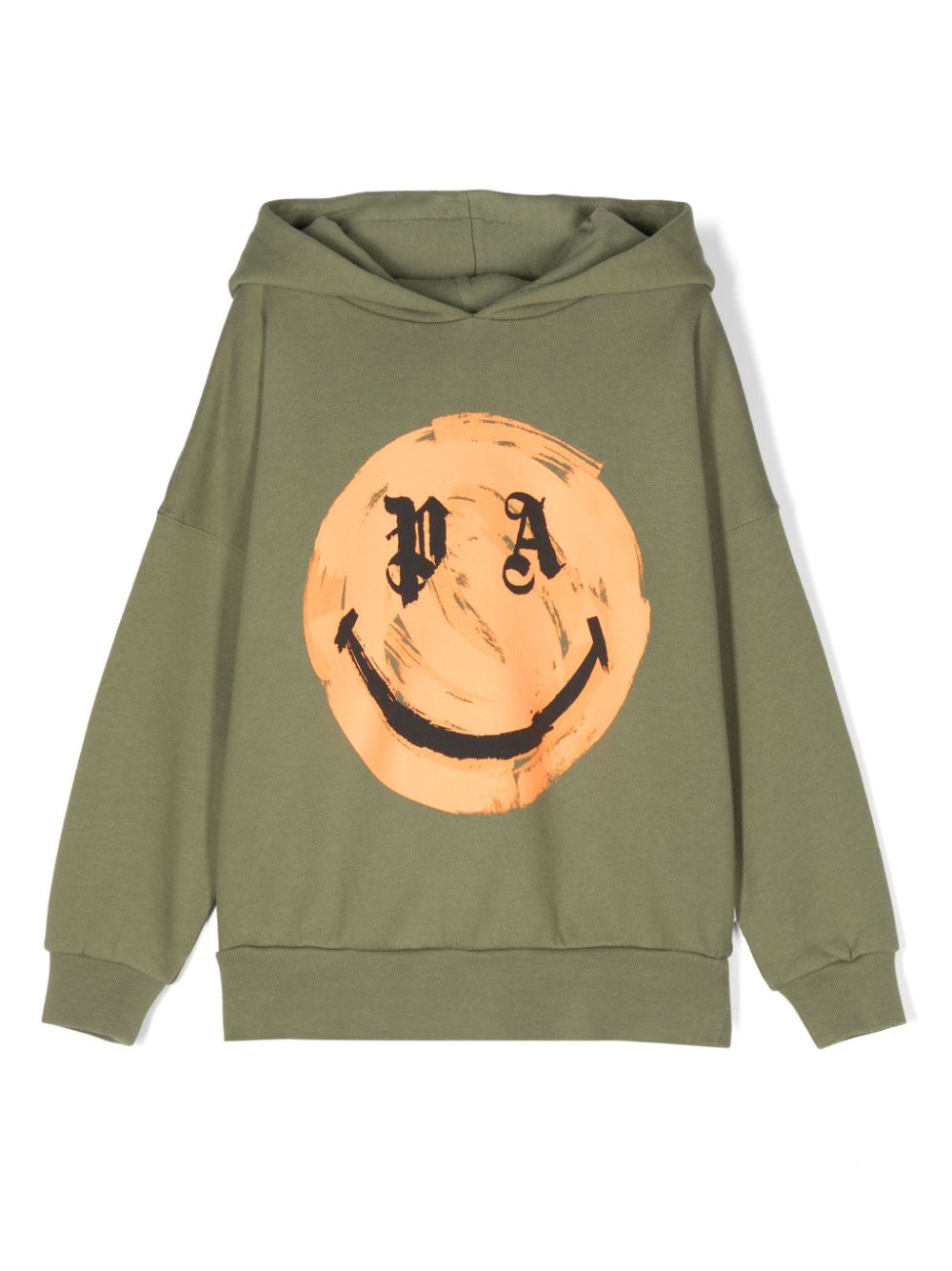 Felpa con stampa x Smiley per bambino Palm Angels Kids verde con trama jersey - Rubino Kids