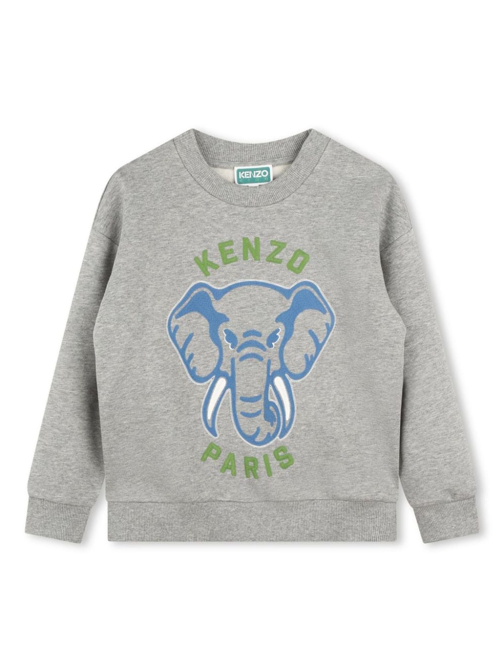 Felpa effetto mélange per bambino Kenzo Kids grigio con ricamo - Rubino Kids