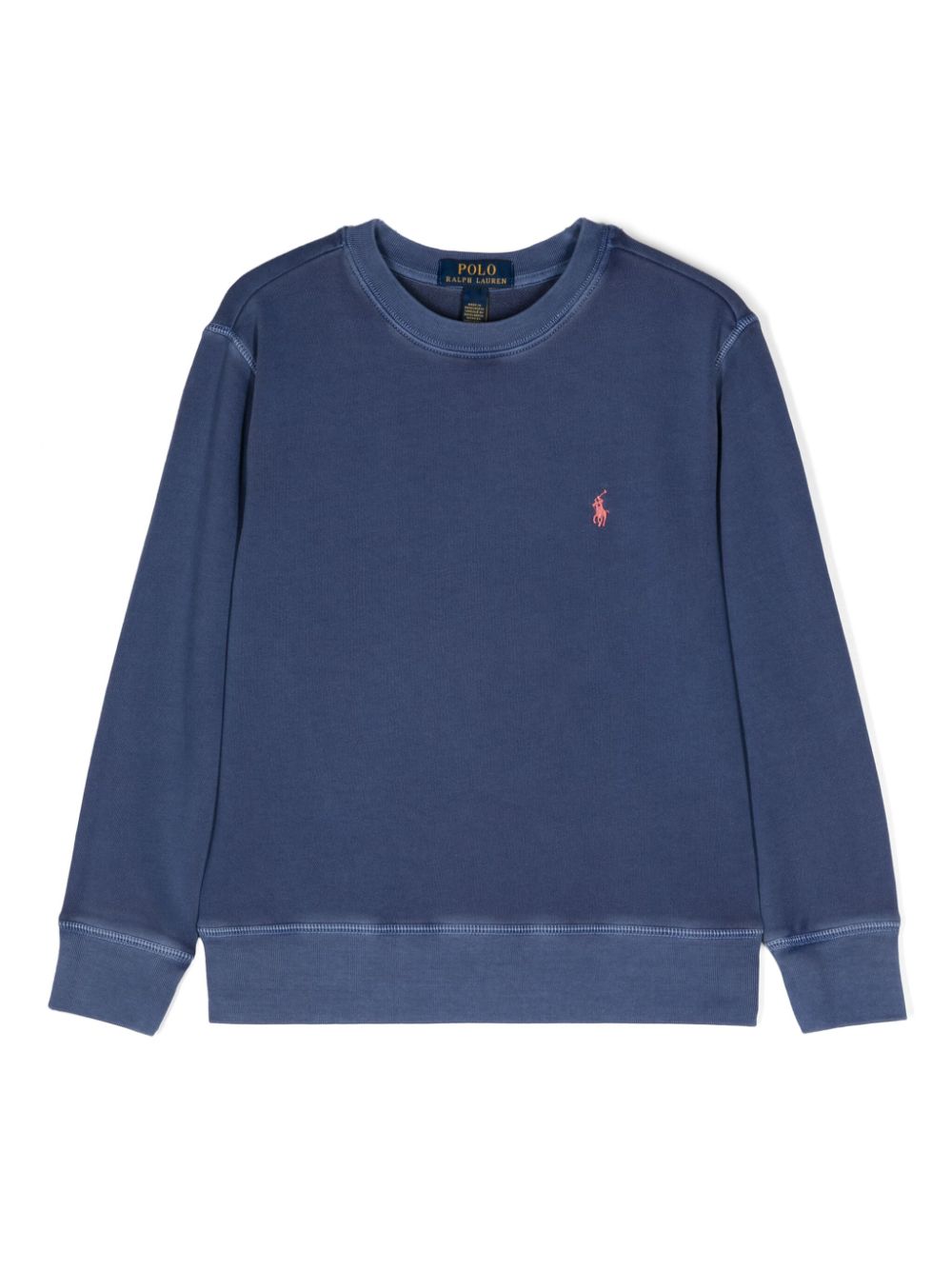 Felpa girocollo per bambino Ralph Lauren Kids blu con ricamo Polo Pony - Rubino Kids