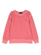 Felpa girocollo per bambino Ralph Lauren Kids rosso con ricamo Polo Pony - Rubino Kids