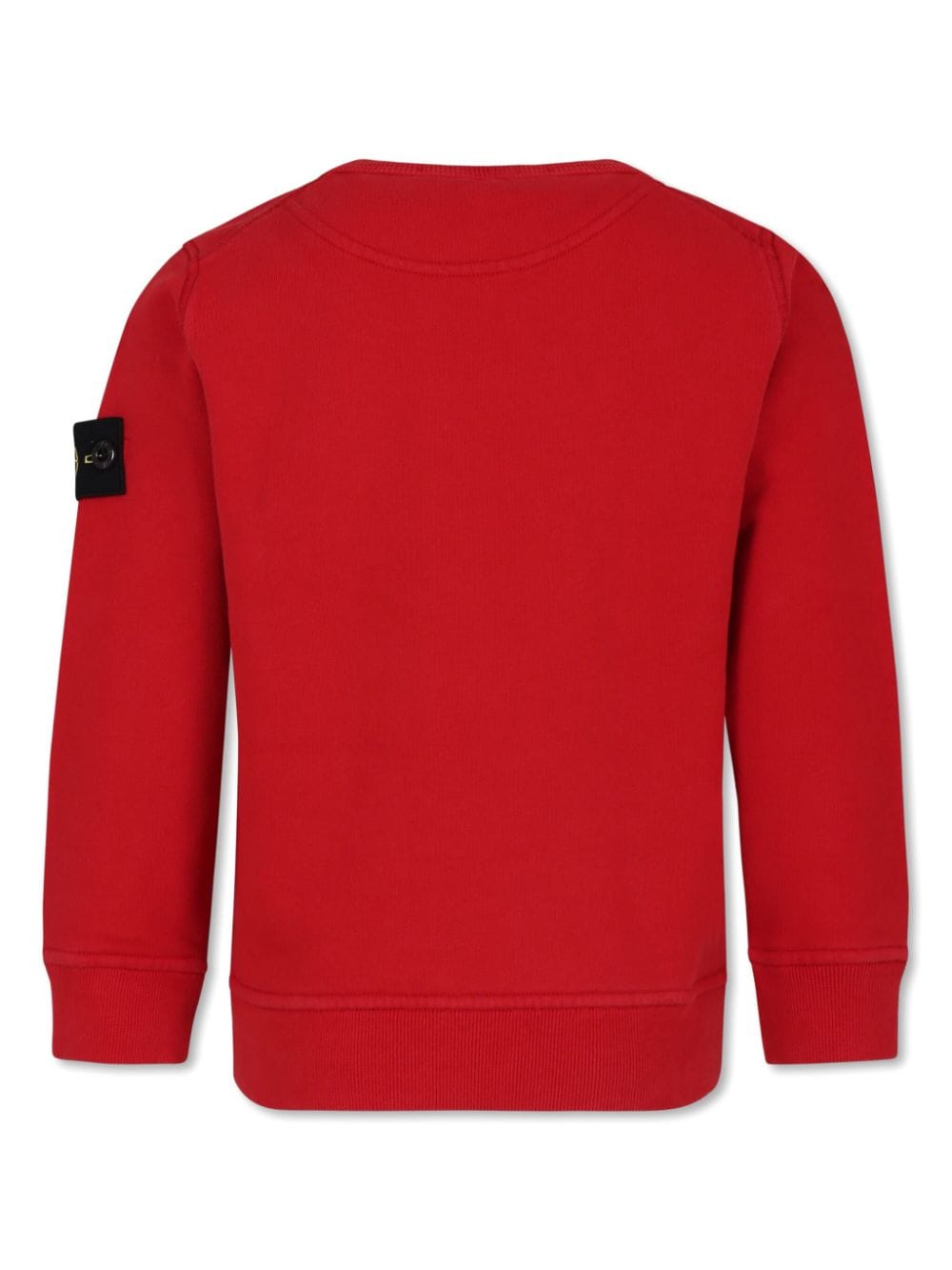 Felpa in cotone con distintivo della bussola per bambino Stone Island Junior rosso con girocollo - Rubino Kids