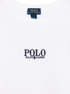 Felpa in spugna francese con logo per bambino Ralph Lauren Kids bianco con maniche lunghe - Rubino Kids