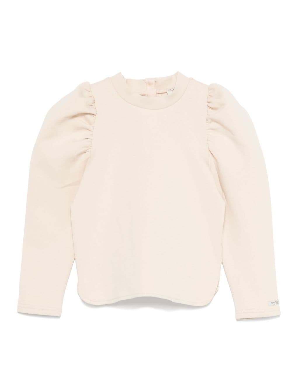 Felpa in tessuto per bambina Donsje beige con scollo rotondo - Rubino Kids