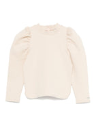 Felpa in tessuto per bambina Donsje beige con scollo rotondo - Rubino Kids