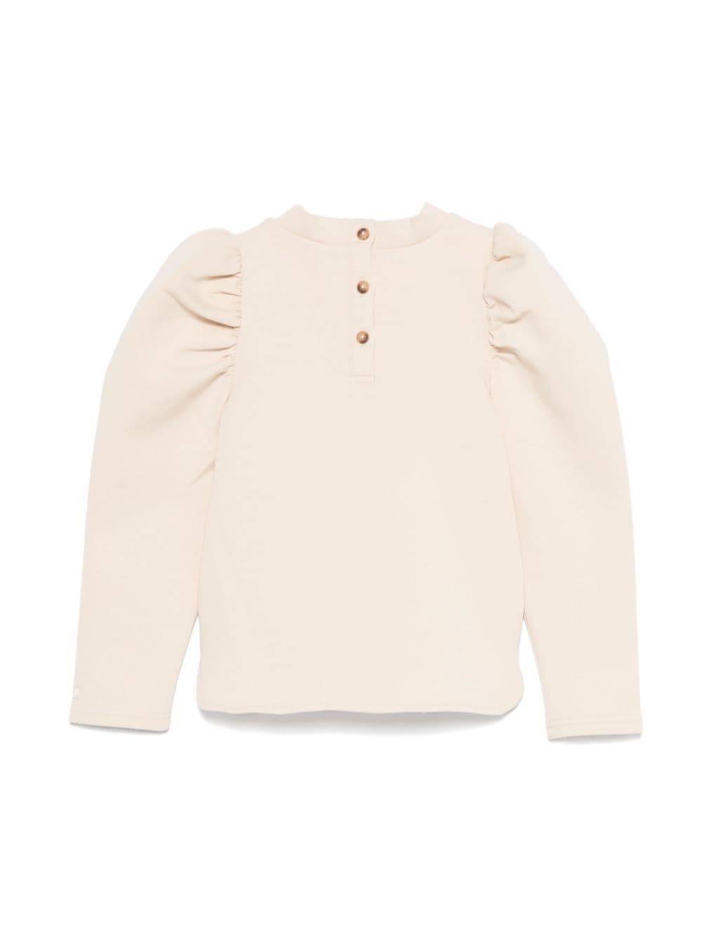 Felpa in tessuto per bambina Donsje beige con scollo rotondo - Rubino Kids