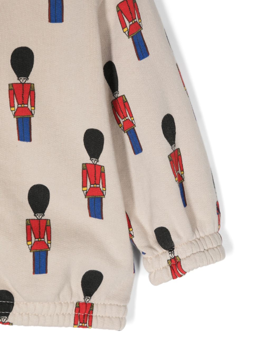 Felpa Little Tin Soldiers per neonato Bobo Choses beige con cappuccio ampio - Rubino Kids