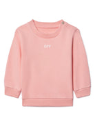 Felpa Off Stamp per neonata Off - White Kids rosa con polsini a coste - Rubino Kids