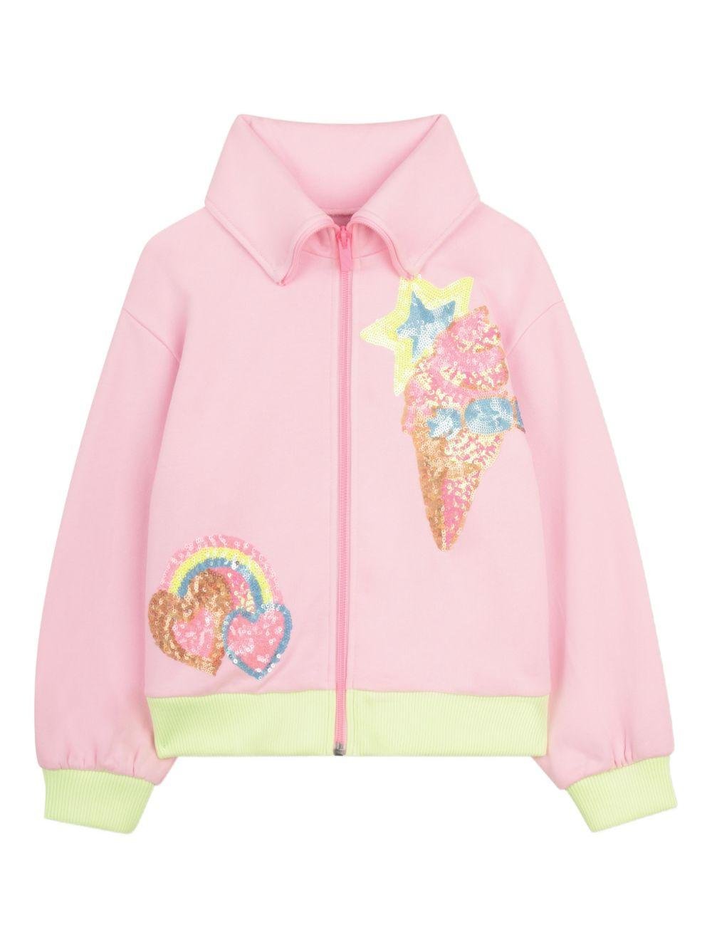 Felpa per bambina Billieblush rosa con paillettes - Rubino Kids