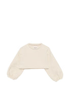 Felpa per bambina Douuod Kids beige con design crop - Rubino Kids