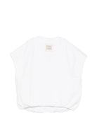 Felpa per bambina Douuod Kids bianca con scollo a V - Rubino Kids