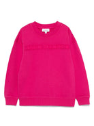 Felpa per bambina Marc Jacobs Kids fucsia con logo ricamato sul davanti - Rubino Kids