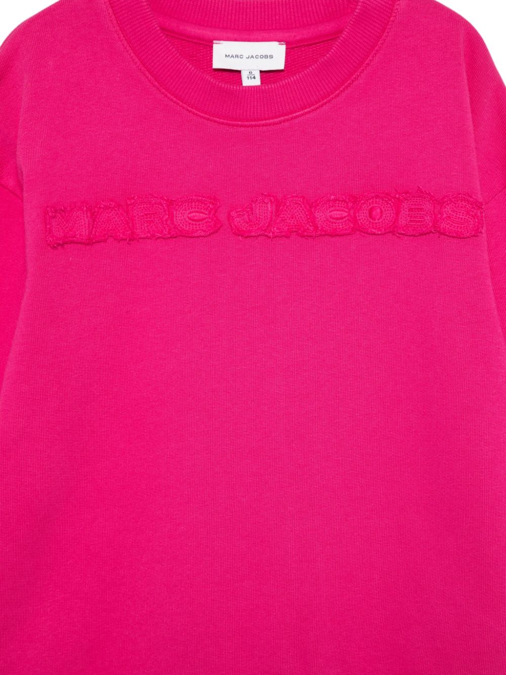 Felpa per bambina Marc Jacobs Kids fucsia con logo ricamato sul davanti - Rubino Kids