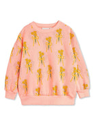 Felpa per bambina Mini Rodini Winter Flowers rosa con stampa all over - Rubino Kids