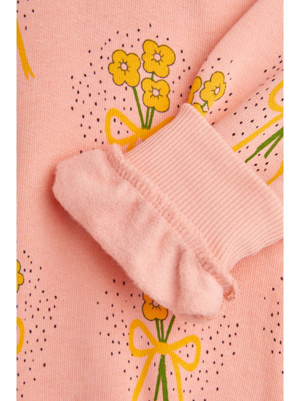 Felpa per bambina Mini Rodini Winter Flowers rosa con stampa all over - Rubino Kids