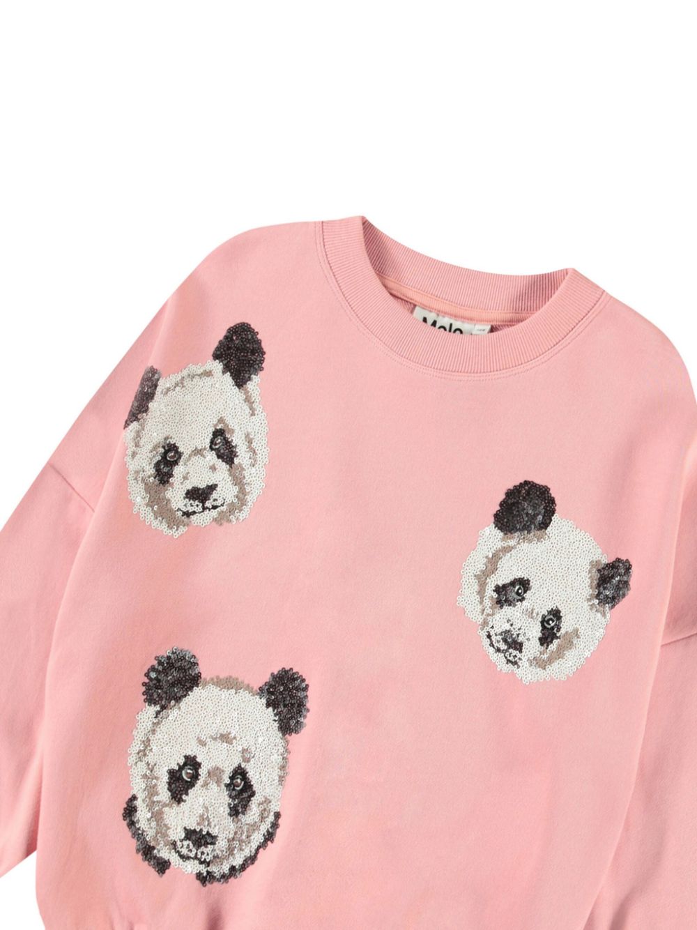 Felpa per bambina Molo Marika rosa con decorazioni panda con paillettes - Rubino Kids