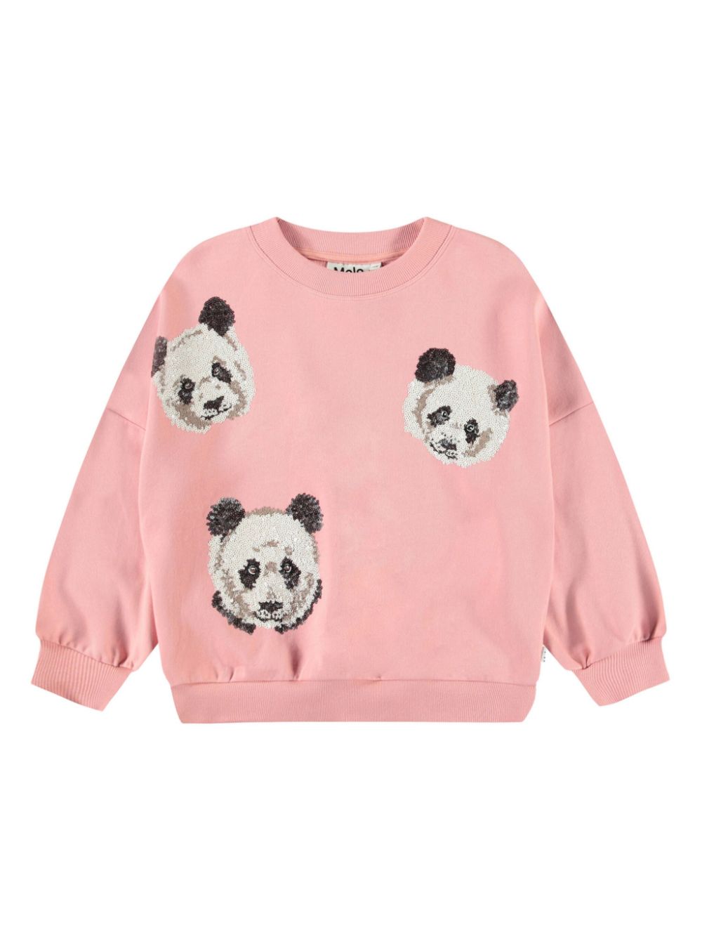 Felpa per bambina Molo Marika rosa con decorazioni panda con paillettes - Rubino Kids