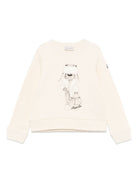 Felpa per bambina Moncler Enfant bianco con stampa cane - Rubino Kids