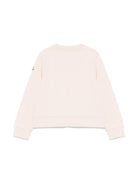 Felpa per bambina Moncler Enfant rosa con applicazione logo - Rubino Kids