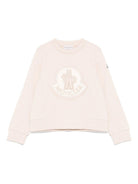 Felpa per bambina Moncler Enfant rosa con applicazione logo - Rubino Kids